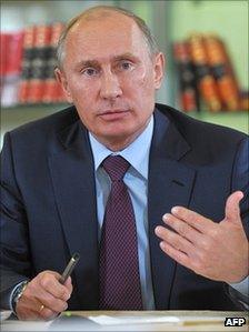 Vladimir Putin at Russian State Library in Moscow, 28 Sept 2011