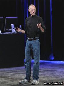 Steve Jobs in jeans and turtleneck
