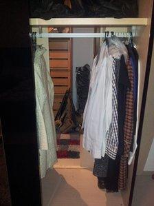 View through Naser Rayes' wardrobe into his secret room
