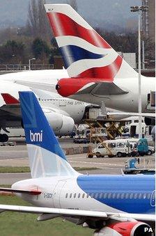 BMI and BA planes at Heathrow