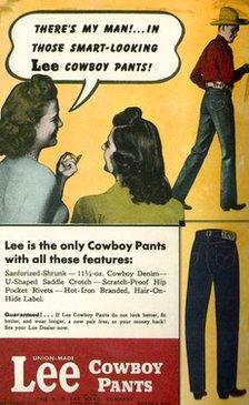 An ad for Lee jeans circa 1942