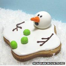 Melting snowman cookie by Meaghan Mountford