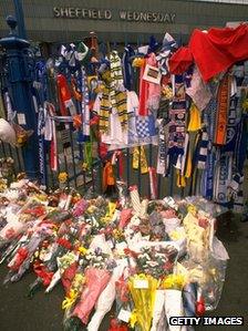 Floral tributes laid following the Hillsborough disaster