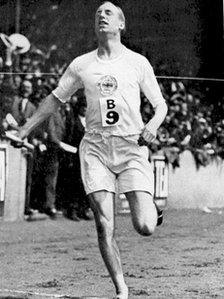 Eric Liddell of Great Britain in action in 1924