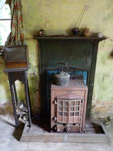 1920s fireplace inside the cottage
