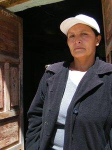 Maximila Aguilar, the mother of Cesar Medina, a 16-year-old student who was killed by a bullet during clashes between Cajamarca protesters and the police