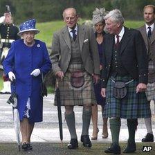 Prince Philip and the Queen in Aberdeenshire, Scotland
