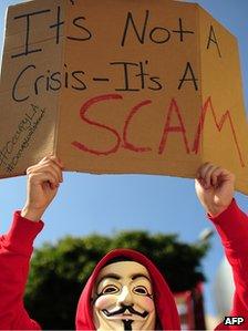 An Occupy protestor in Los Angeles