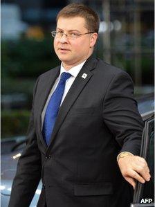 Latvian Prime Minister Valdis Dombrovskis