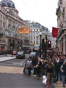 Shoppers on London's Regent Street