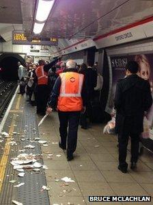 Plaster fell from a ceiling at Oxford Circus station