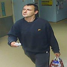 Thomas Ashcroft seen on hospital CCTV footage