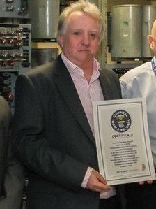 Kevin Murrell with the Guinness certificate