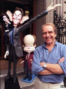 Gerald Scarfe with creations from the era of Tony Blair's government