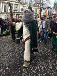 St Patrick himself took part in the festivities in Belfast