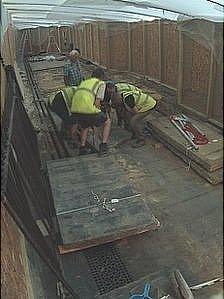 Bath Abbey, ledger stones being removed