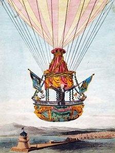 Sadler in his balloon in Dublin on 1 October 1812