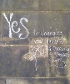 Yes written in chalk