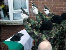 Masked men fire shots at funeral