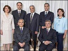 Bahai leaders jailed in Iran, from left Fariba Kamalabadi, Vahid Tizfahm, Behrouz Tavakkoli, Jamaloddin Khanjani, Afif Naeimi, Saeid Rezaie and Mahvash Sabet (courtesy of Bahai International Community)