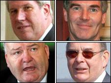 Clockwise from top left - Elliot Morley, David Chaytor, Jim Devine, Lord Hanningfield
