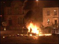 The explosion outside the courthouse in Newry