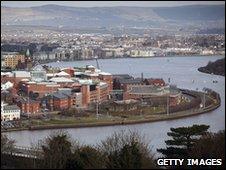 City of Derry on the river Foyle