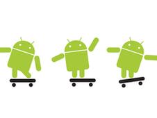 Androids on skateboards, Google