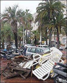 Storm damage in Cannes