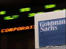Goldman Sachs booth at the New York Stock Exchange