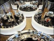 Traders in the German stock exchange