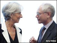 Christine Lagarde and Herman Van Rompuy