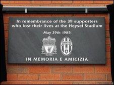 The plaque unveiled at Anfield