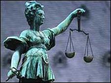 Scales of justice and figure