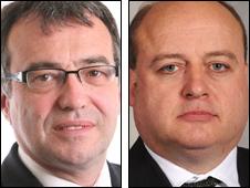 Phil Woolas, Labour MP for Oldham East and Saddleworth, (left) and Elwyn Watkins