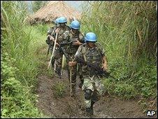 UN peacekeepers patrol in eastern DR Congo