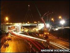 New bridge put into place on A80