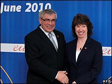 Bosnian Foreign Minister Sven Alkalaj and EU High Representative for Foreign Affairs Catherine Ashton, 2 Jun 10