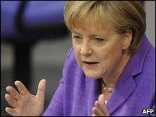 Angela Merkel at parliament in Berlin, 19 May