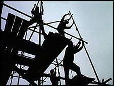 Workers on scaffolding