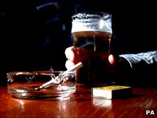 Smoking in a pub