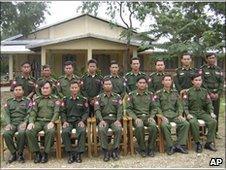 The defector, Sai Thein Win, is second from the left in this DVB picture