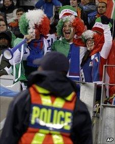 Police at Italy Paraguay match
