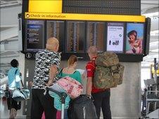 Passengers at Heathrow T5