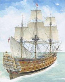 Artist's impression of HMS Victory