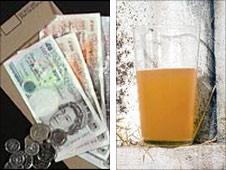 Pay packet (l) and cider