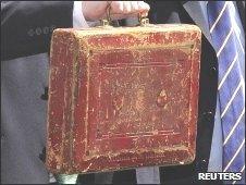 Budget dispatch box held by George Osborne