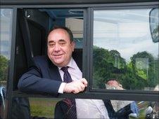 First Minister Alex Salmond in the cab