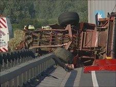 A12 Essex tractor crash