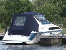 The boat in calmer waters